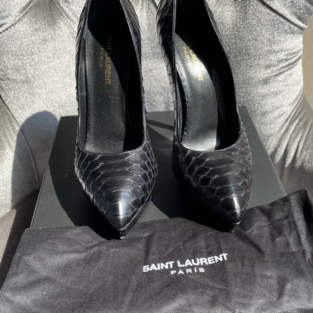 Saint Laurent Python 105 Janis Heels - image 2